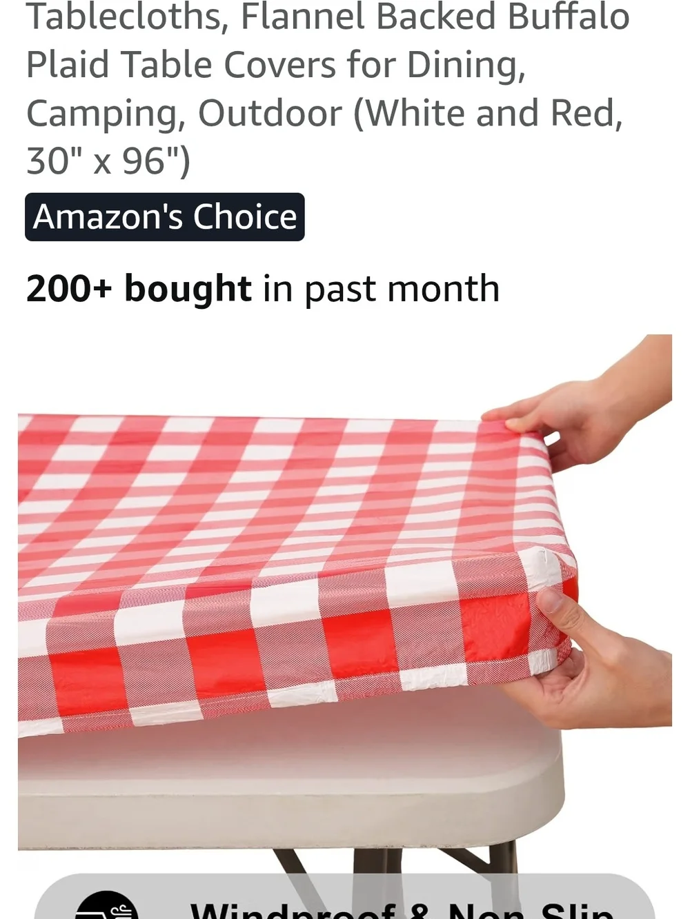 Red and White Check Tablecloth - Home Dining